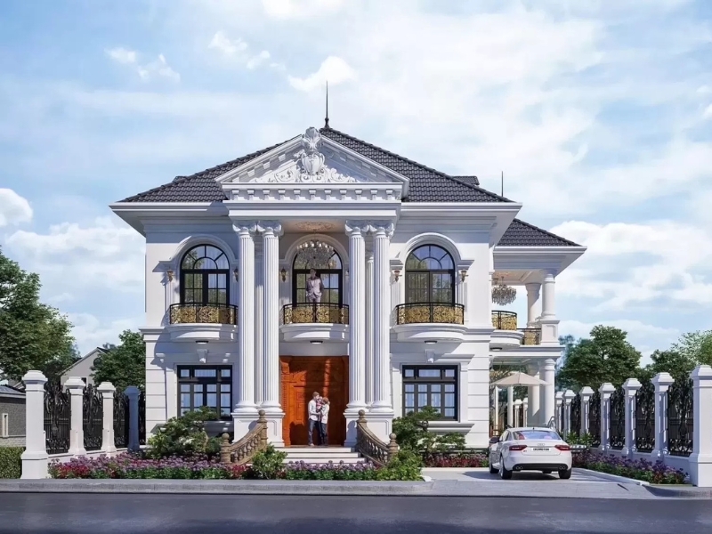 Bản thiết kế nhà mái Nhật 2 tầng kiểu cổ điển